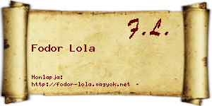 Fodor Lola névjegykártya